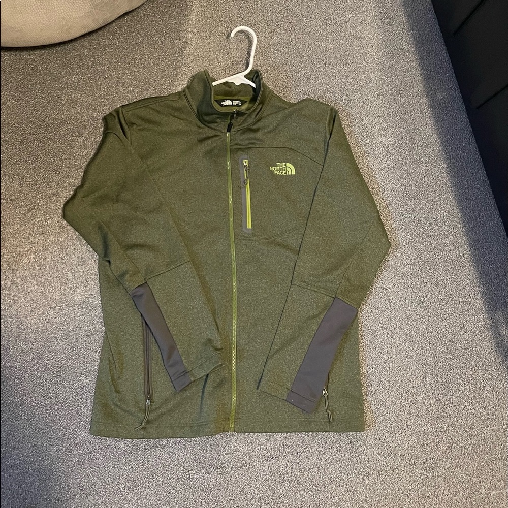 MENS green North Face zip